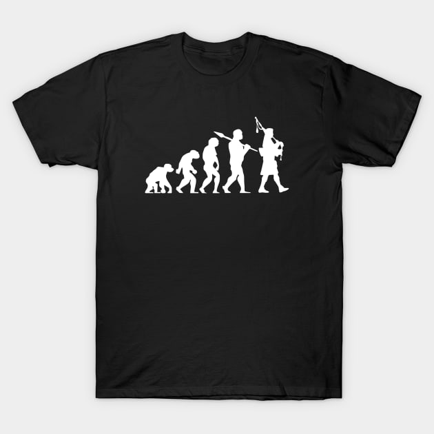 Evolution of a Scottish Bagpiper Logo Humour Funny T-Shirt by widapermata95